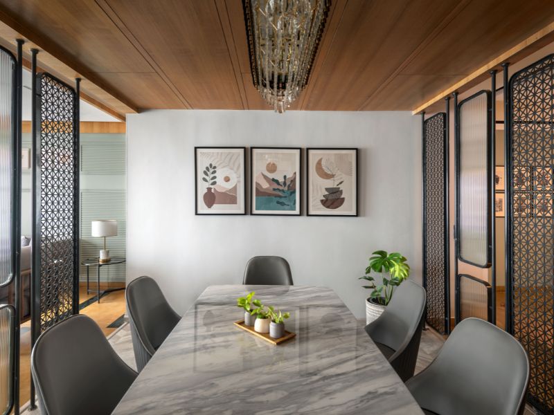 Grey marble Italian dining table - Beautiful Homes